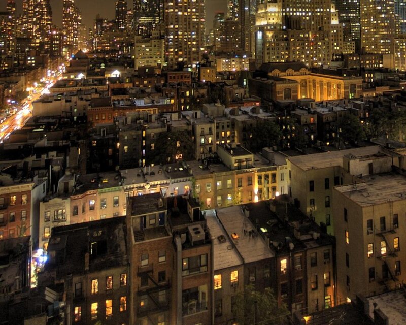 nighttime cityscape of new york