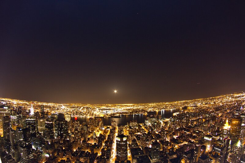 nighttime cityscape of new york