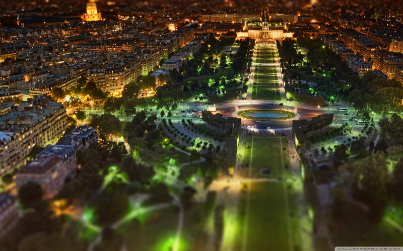 Nighttime Cityscape of Paris