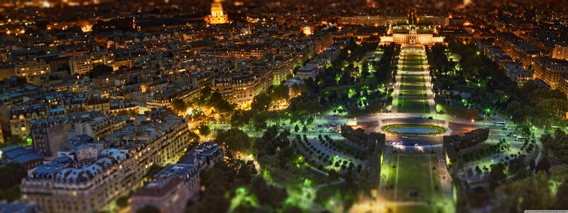 Nighttime Cityscape of Paris — Yellow
