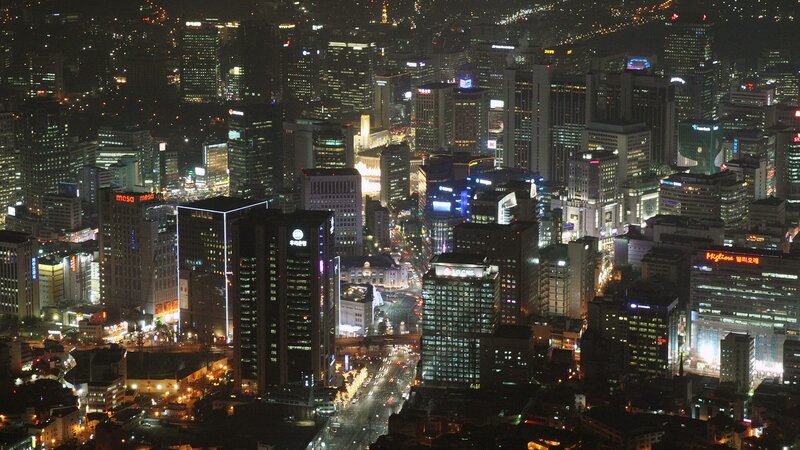 nighttime cityscape of seoul