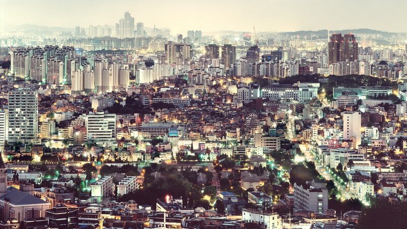 nighttime cityscape of seoul