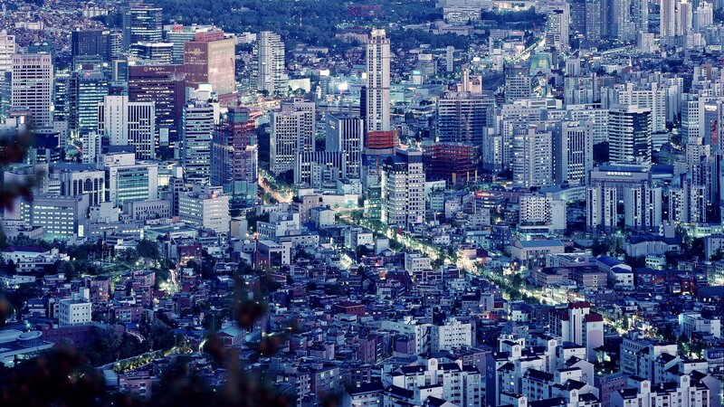 nighttime cityscape of seoul