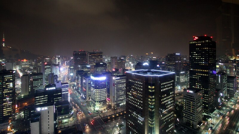 nighttime cityscape of seoul