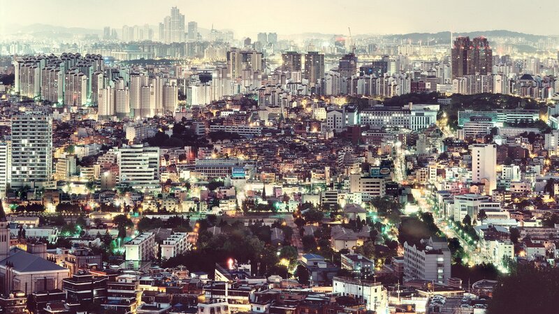 nighttime cityscape of seoul