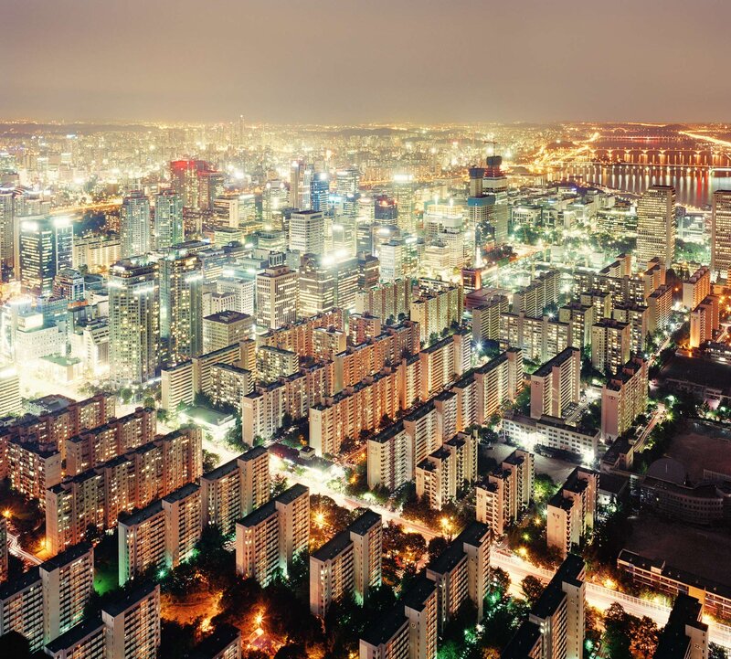 nighttime cityscape of seoul