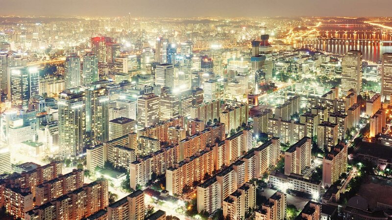 nighttime cityscape of seoul