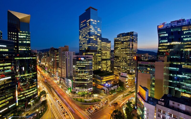 nighttime cityscape of seoul