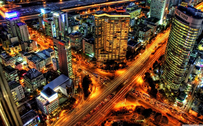 Nighttime cityscape of Seoul