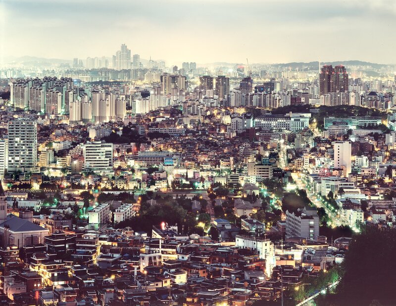 nighttime cityscape of seoul