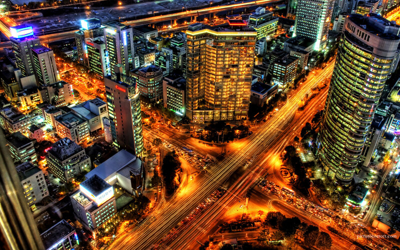 nighttime cityscape of seoul