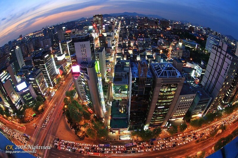 nighttime cityscape of seoul