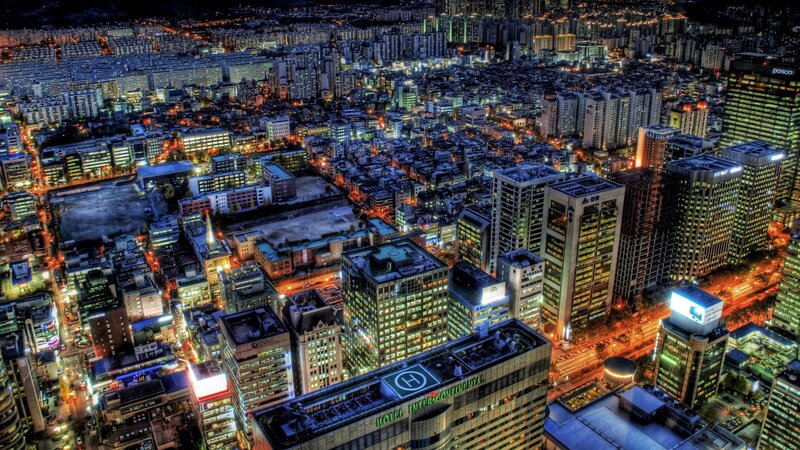 nighttime cityscape of seoul