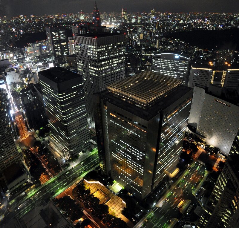 nighttime cityscape of tokyo