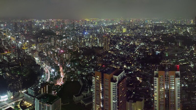 nighttime cityscape of tokyo