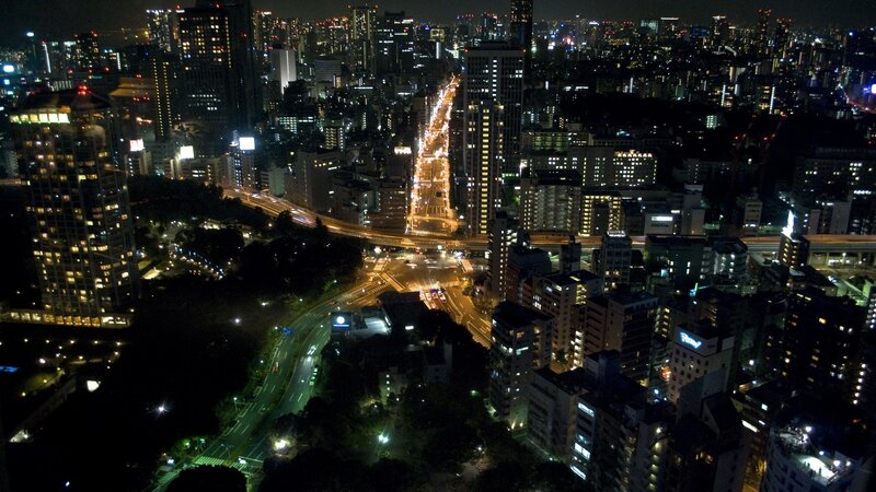 nighttime cityscape of tokyo