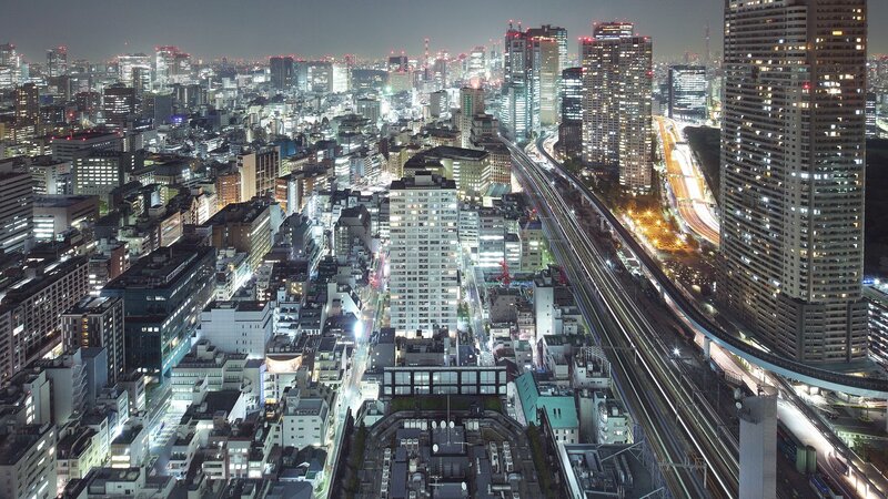 nighttime cityscape of tokyo