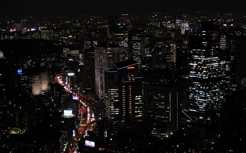 nighttime cityscape of tokyo
