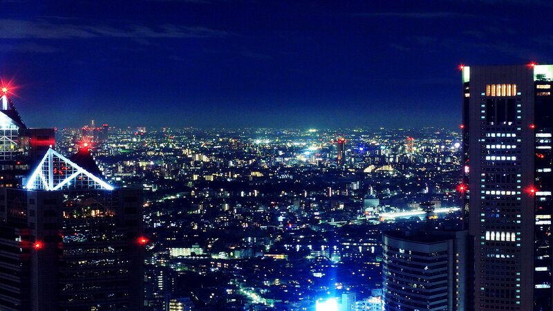 nighttime cityscape of tokyo