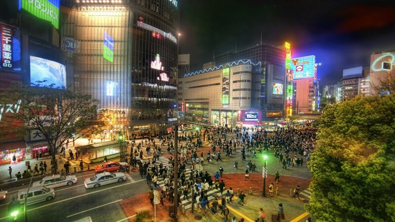 nighttime cityscape of tokyo