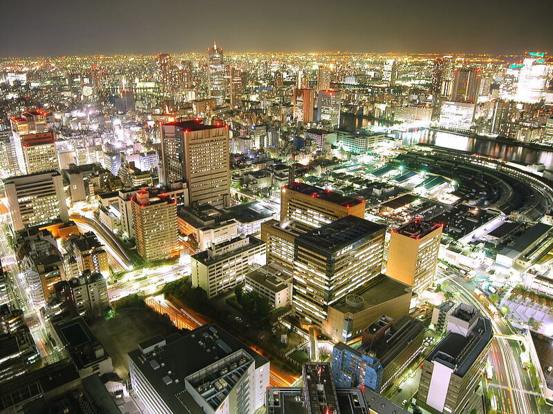 nighttime cityscape of tokyo