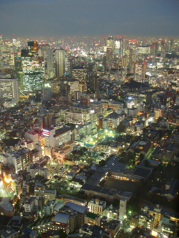 nighttime cityscape of tokyo