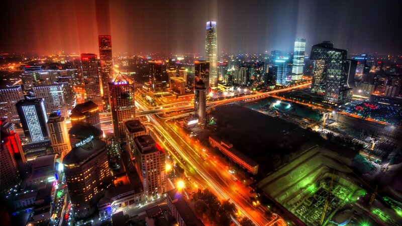 Nighttime Cityscape — Orange, Dramatic, Night