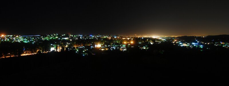 nighttime cityscape panorama