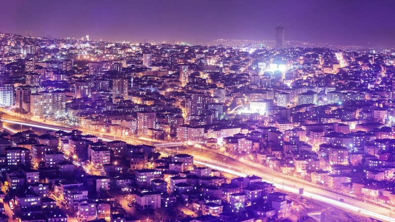 Nighttime Cityscape — Purple, Dramatic, Night