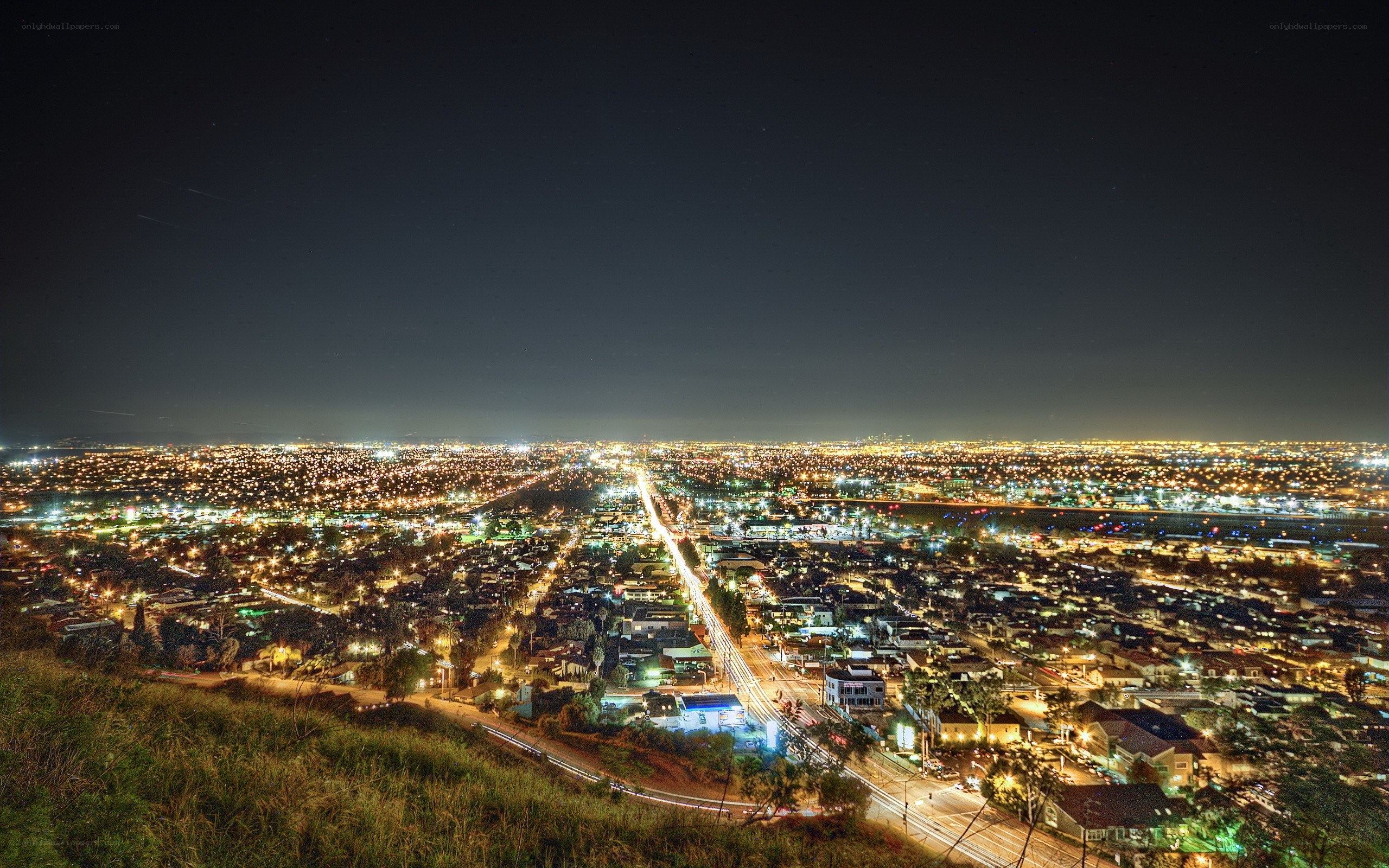 nighttime cityscape view