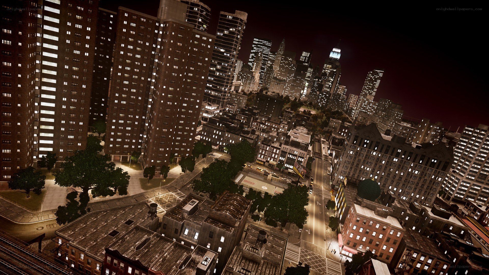 nighttime cityscape view