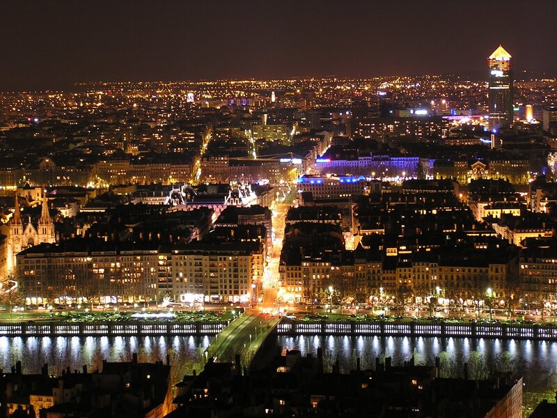 Nighttime Cityscape View — Black, Calm, Night, Photograph, River