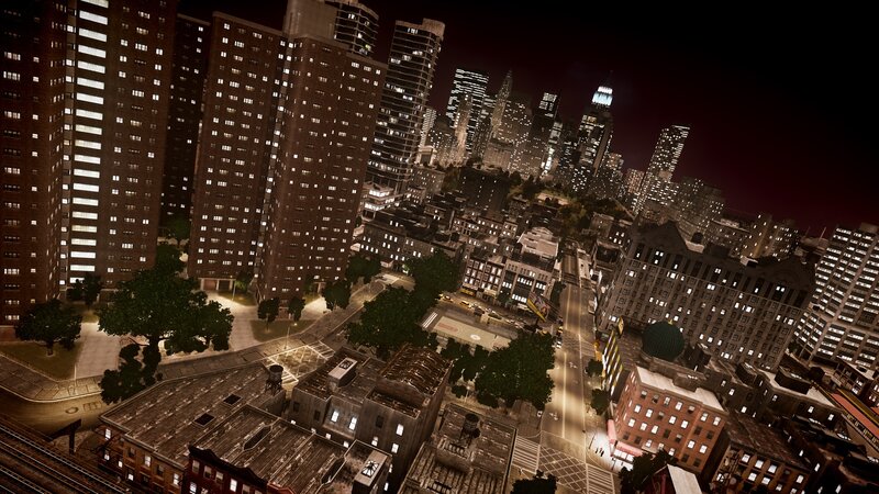 Nighttime Cityscape View — Black, Dark, Night, 3d Render
