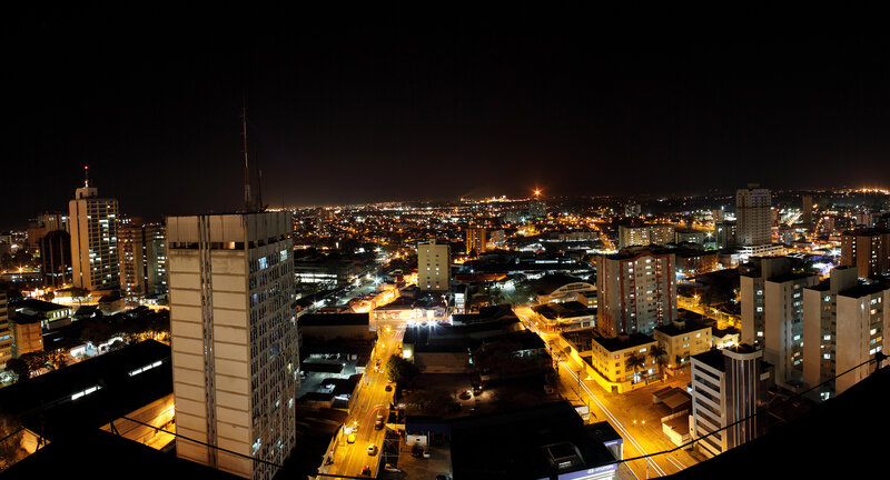 Nighttime Cityscape View — Black, Dark
