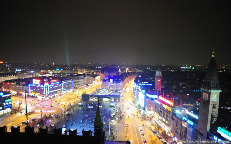 Nighttime Cityscape View — Black, Lively