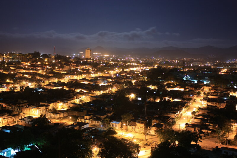 Nighttime Cityscape View — Black