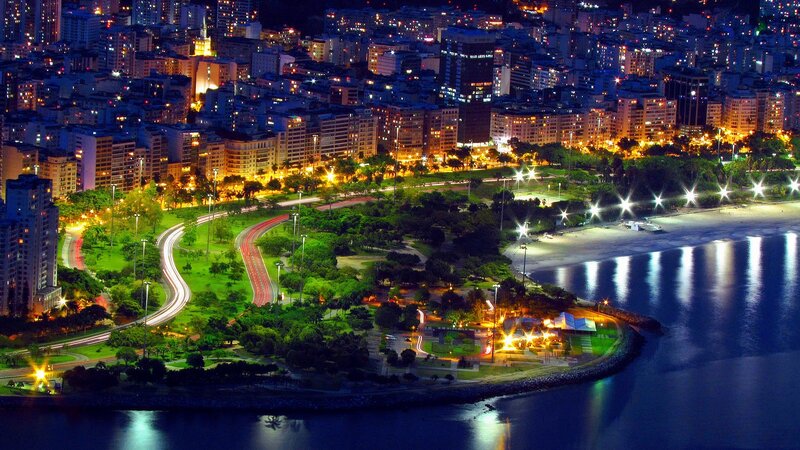 Nighttime Cityscape View — Blue, Serene, Night