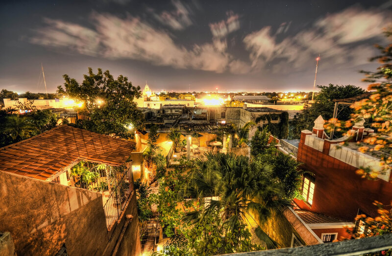 Nighttime Cityscape View — Orange