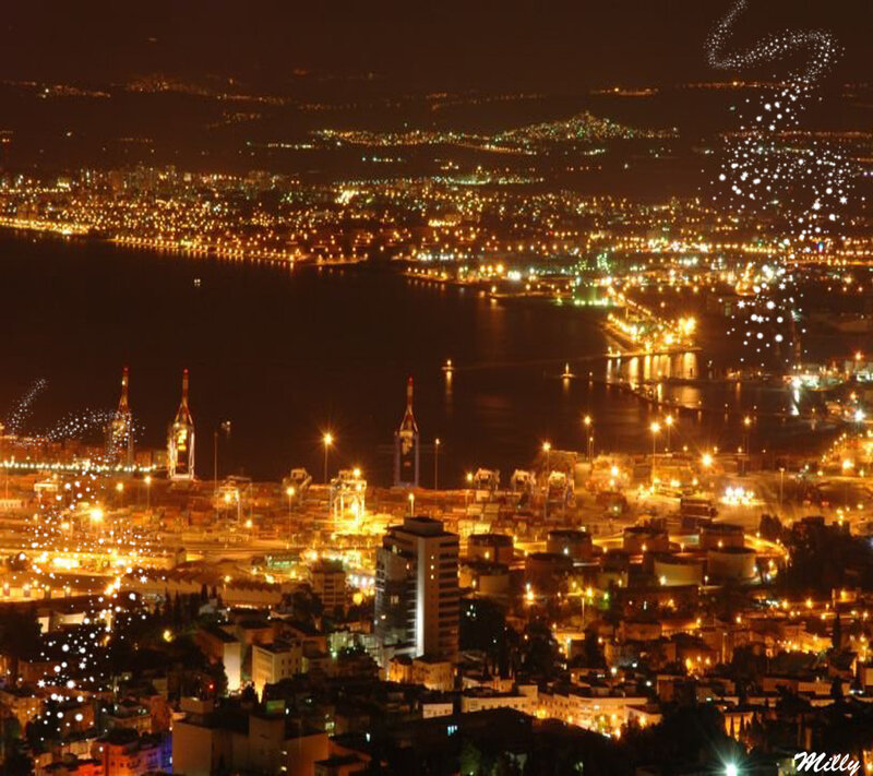 Nighttime Cityscape View — Yellow, Dramatic