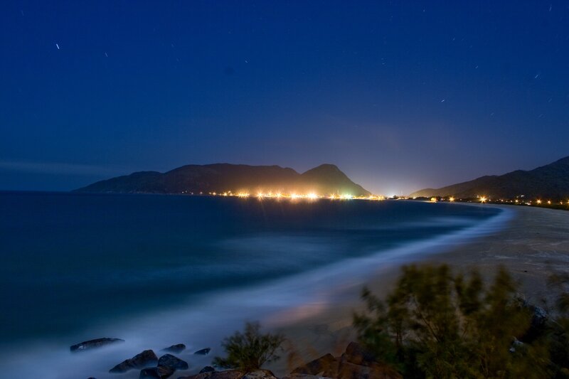Nighttime Coastal View