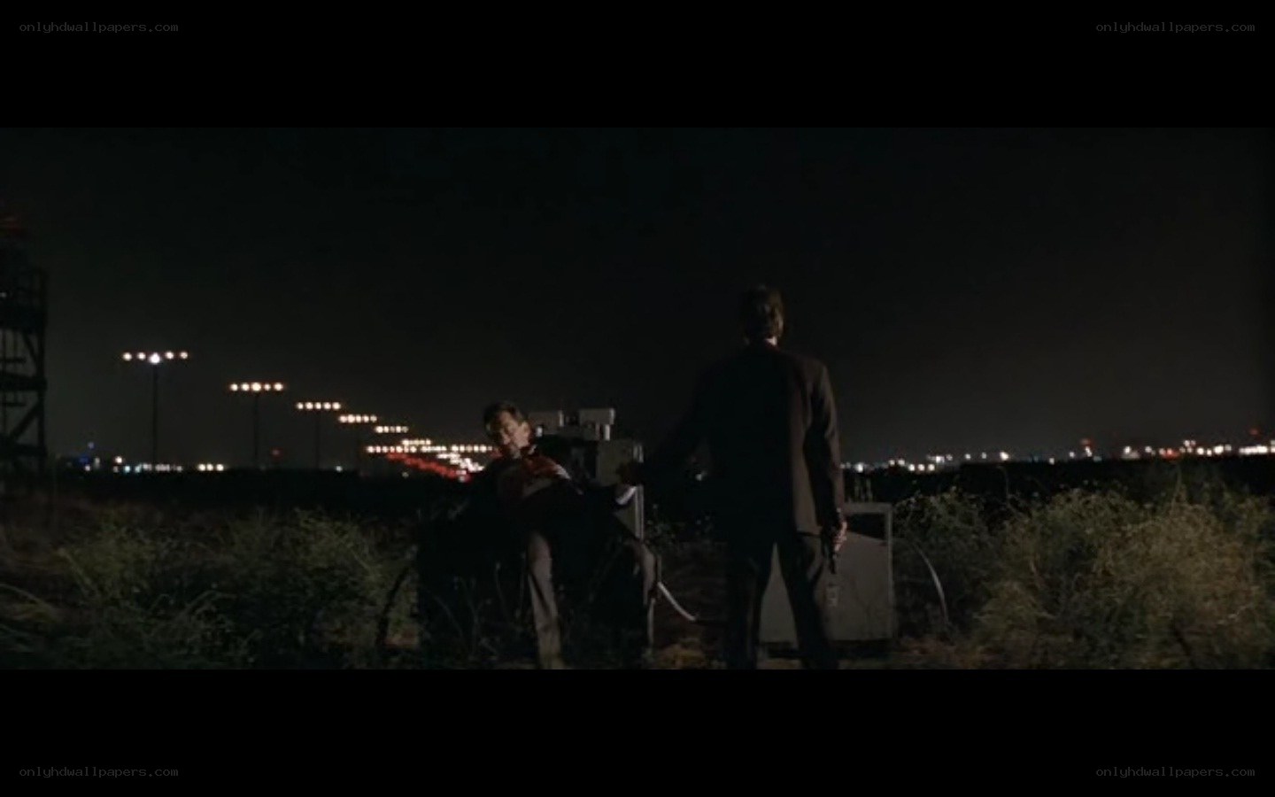 Nighttime confrontation at airport
