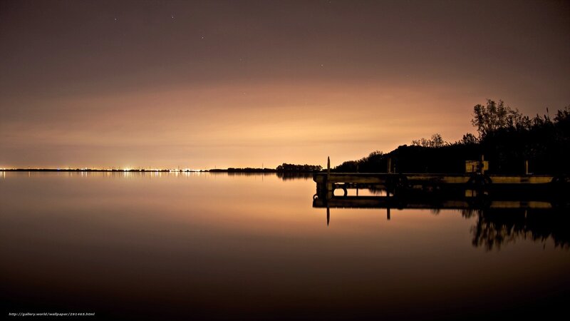 Nighttime dock by the water