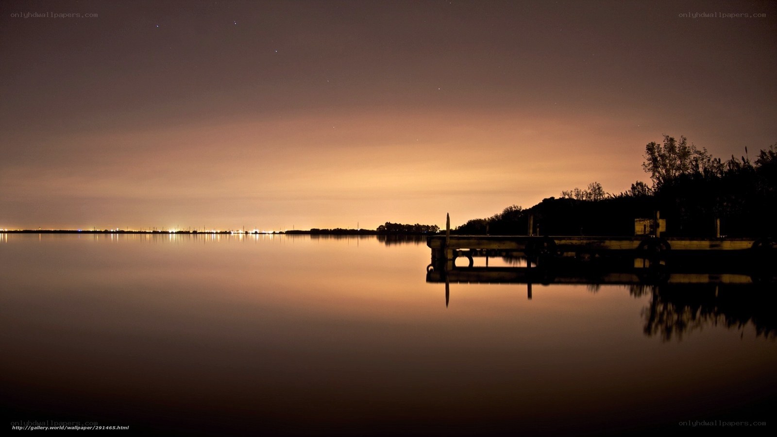 Nighttime dock by the water
