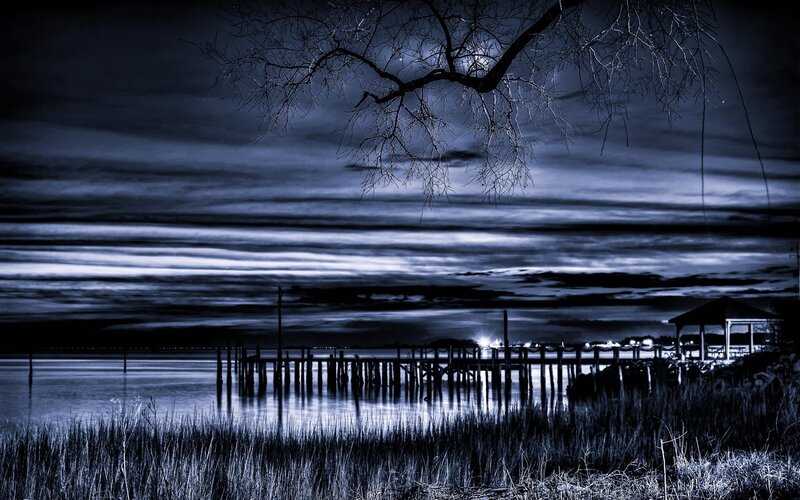 Nighttime Dock Scene