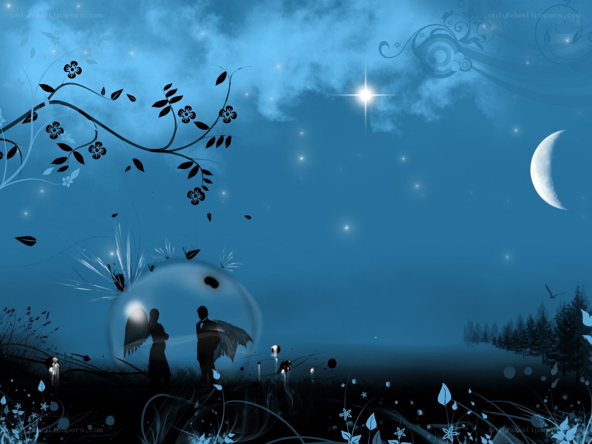 nighttime fantasy couple scene