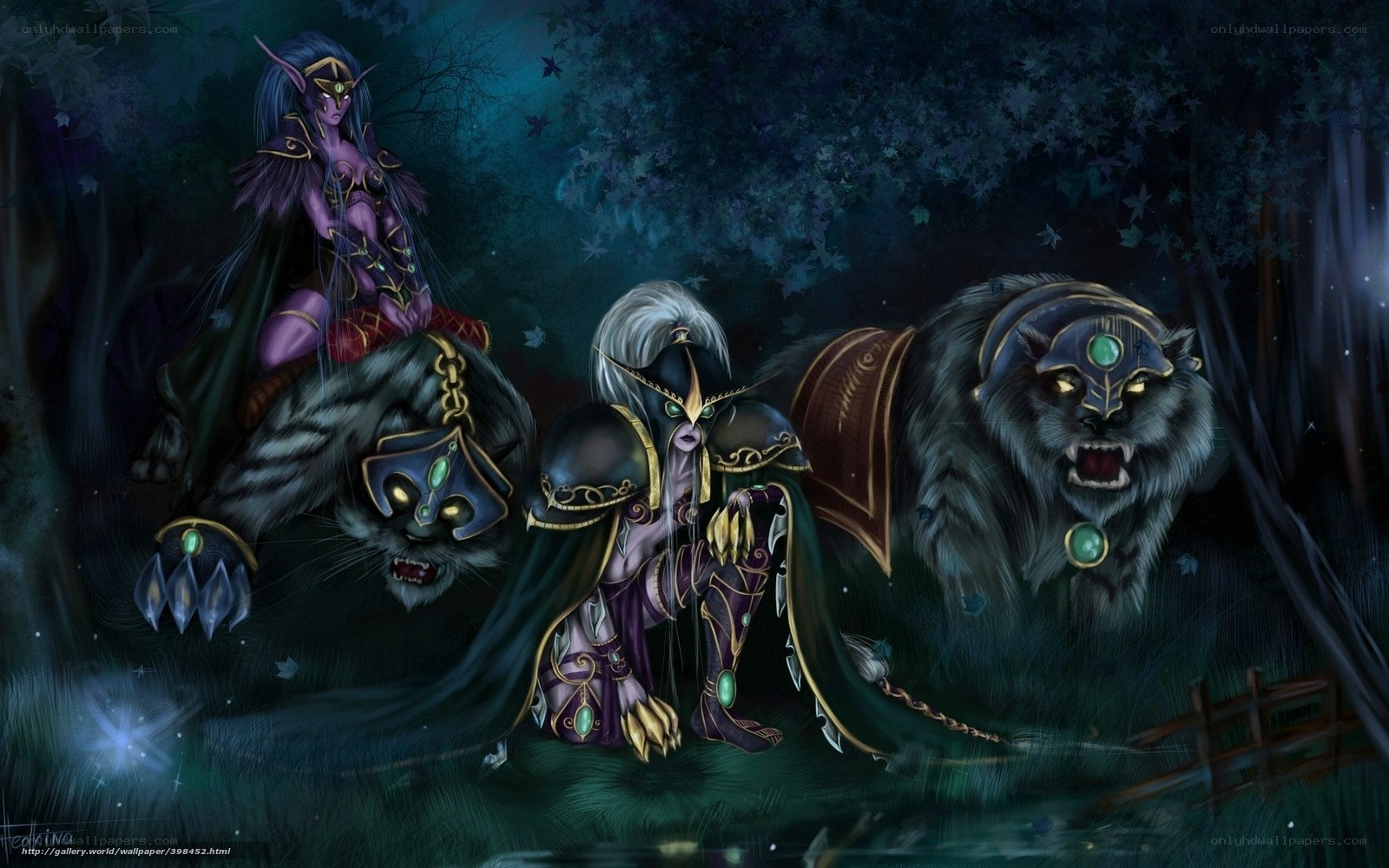 Nighttime fantasy warriors