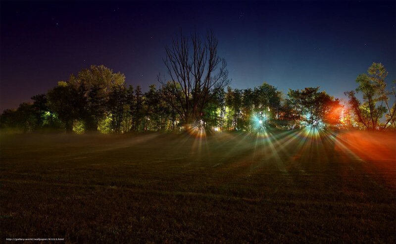 Nighttime Field with Lights — Dark Blue