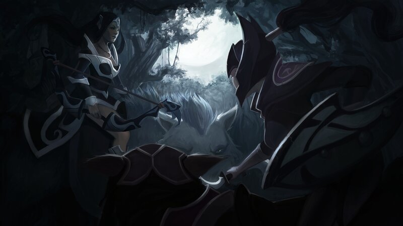 Nighttime forest confrontation