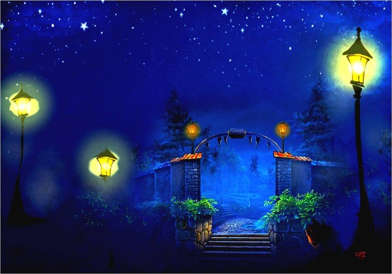 Nighttime Garden Gate