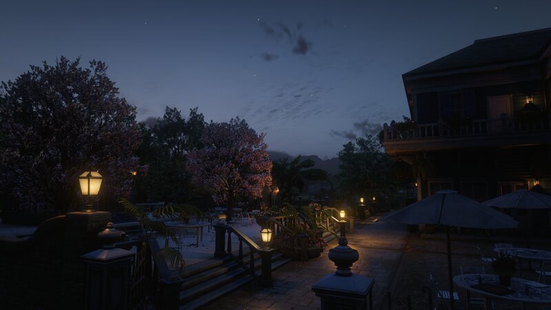 Nighttime Garden Patio